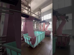 Filmagem no local do processo de produção da própria fábrica de tecidos da Jiarui Textile Company